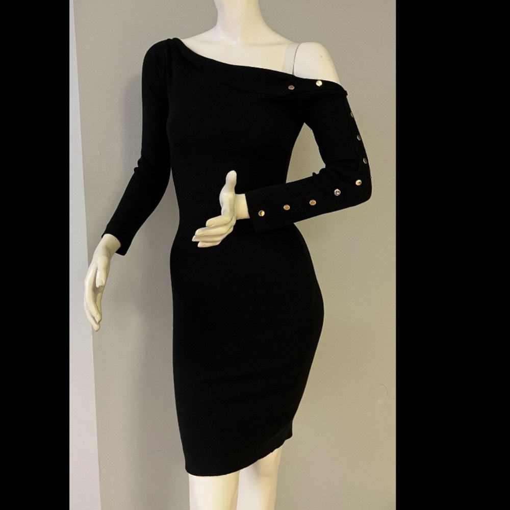 DYNAMITE long sleeve open shoulder ribbed dress / size small